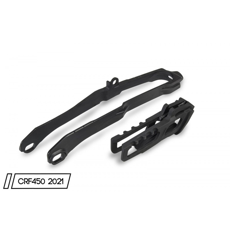 UFO KOMPLET ŚLIZG + PROWADNICA ŁAŃCUCHA HONDA CRF 250 R '20-'25 , CRF 250 RX '21-'25 , CRF 450 R / RX '19-'25 KOLOR CZARNY