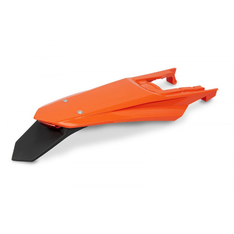 UFO BŁOTNIK TYŁ KTM EXC/EXCF(EXC-F) 150/250/300/350/450/500 TBI '24-26 KOLOR POMARAŃCZOWY (Z LAMPKĄ LED)