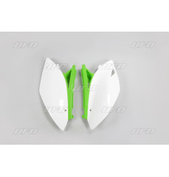UFO BOCZKI TYLNE KAWASAKI KXF 250 '09-'12, KXF 450 '09-'11, KOLOR OEM (BIAŁY/ZIELONY)