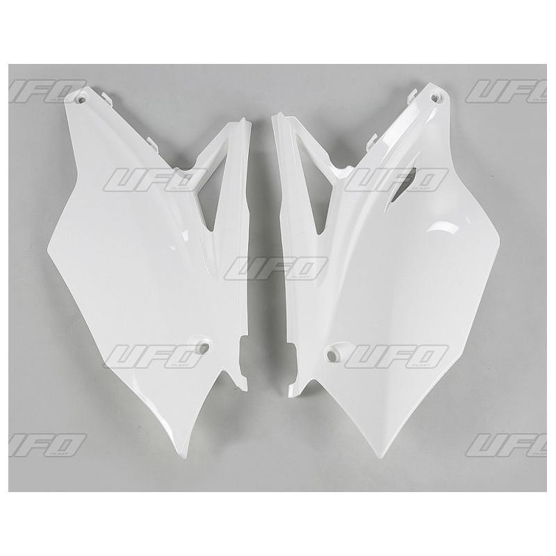UFO BOCZKI TYLNE KAWASAKI KXF 250 '17-'20, KXF 450 '16-'18, KOLOR BIAŁY