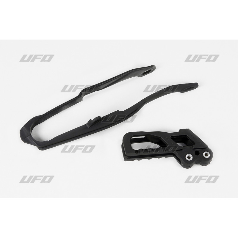 UFO Komplet ślizgów i prowadnica łańcucha Honda CR/CRF 125/250/450 czarny
