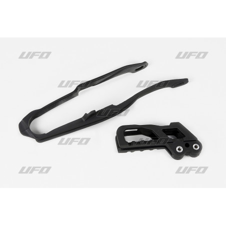 UFO Komplet ślizgów i prowadnica łańcucha Honda CR/CRF 125/250/450 czarny