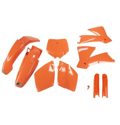UFO KOMPLET PLASTIKÓW (FULL KIT) Z OSŁONAMI TELESKOPÓW (AMORTYZATORÓW) KTM SX-SXF '01-'02 KOLOR POMARAŃCZOWY (KT501E127)