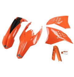 UFO KOMPLET PLASTIKÓW (FULL KIT) Z OSŁONAMI TELESKOPÓW (AMORTYZATORÓW) KTM EXC '09-'10 KOLOR POMARAŃCZOWY (KT511E127)