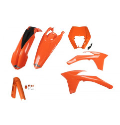 UFO KOMPLET PLASTIKÓW (FULL KIT) Z OSŁONAMI TELESKOPÓW (AMORTYZATORÓW) KTM EXC/EXC-F '12-'13 KOLOR POMARAŃCZOWY (KT521E127)