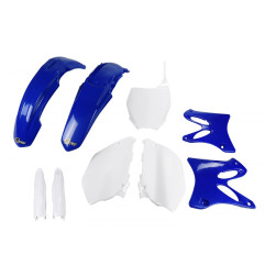 UFO KOMPLET PLASTIKÓW (FULL KIT) Z OSŁONAMI TELESKOPÓW (AMORTYZATORÓW) YAMAHA YZ 125 / 250 '08-'14 KOLOR NIEBIESKI - BIAŁY