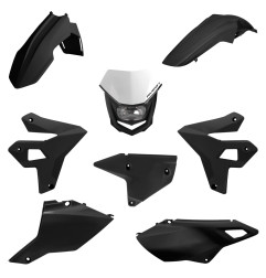 POLISPORT KOMPLET PLASTIKÓW SUZUKI DR-Z 400 (DRZ400) '00-'25 W ZESTAWIE LAMPA PRZEDNIA (RESTYLING) KOLOR CZARNY