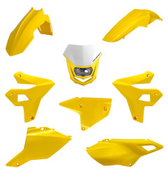 POLISPORT KOMPLET PLASTIKÓW SUZUKI DR-Z 400 (DRZ400) '00-'25 W ZESTAWIE LAMPA PRZEDNIA (RESTYLING) KOLOR ŻÓŁTY