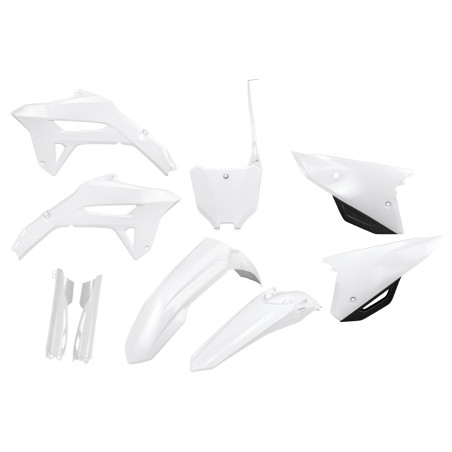 UFO KOMPLET PLASTIKÓW (FULL KIT) Z OSŁONAMI TELESKOPÓW (AMORTYZATORÓW) HONDA CRF 250R '22-'24, CRF 450R '21-'24 KOLOR BIAŁY