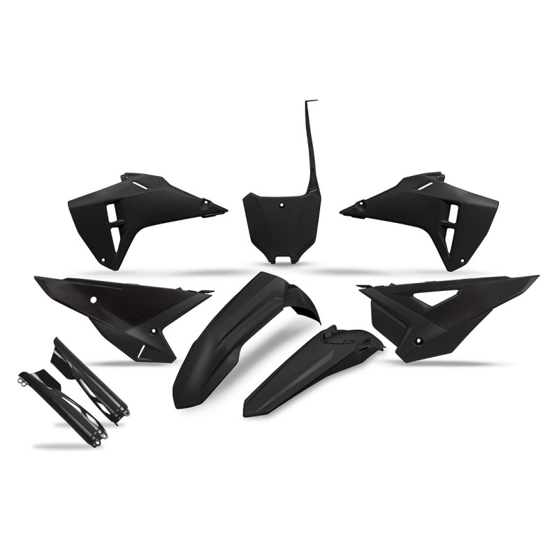 UFO KOMPLET PLASTIKÓW (FULL KIT) Z OSŁONAMI TELESKOPÓW (AMORTYZATORÓW) HONDA CRF 250R / 450R '25-'26 KOLOR CZARNY