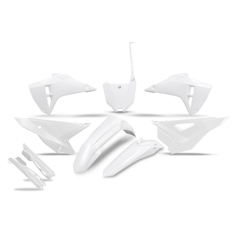 UFO KOMPLET PLASTIKÓW (FULL KIT) Z OSŁONAMI TELESKOPÓW (AMORTYZATORÓW) HONDA CRF 250R / 450R '25-'26 KOLOR BIAŁY