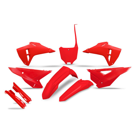 UFO KOMPLET PLASTIKÓW (FULL KIT) Z OSŁONAMI TELESKOPÓW (AMORTYZATORÓW) HONDA CRF 250R / 450R '25-'26 KOLOR CZERWONY