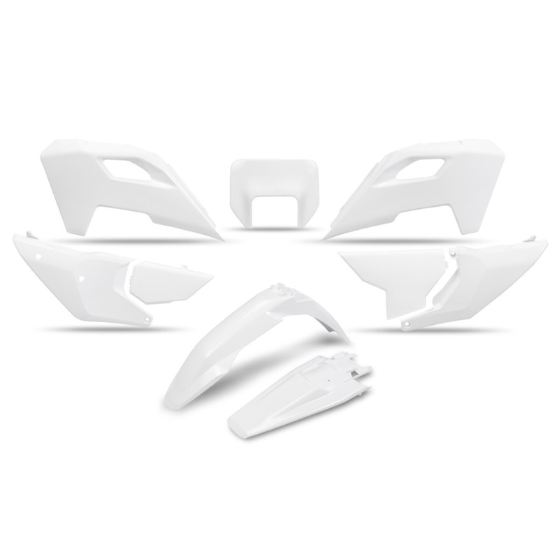 UFO KOMPLET PLASTIKÓW HUSQVARNA TE 150 / 250 / 300 '24-'25, FE 250 / 350 / 450 / 501 '24-'25 KOLOR OEM '25 BIAŁY