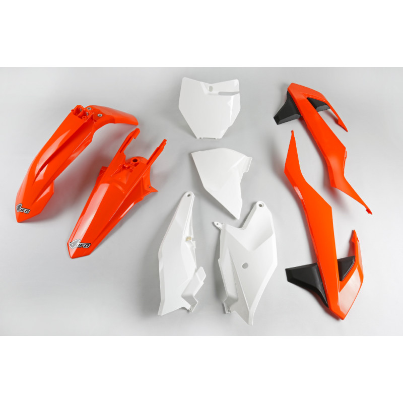 UFO KOMPLET PLASTIKÓW KTM SX 85 '18-'24 KOLOR OEM '18 ( POMARAŃCZOWY / CZARNY / BIAŁY )