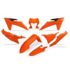 UFO KOMPLET PLASTIKÓW KTM EXC 150 / 250 / 300 TBI '24-'25, EXC-F 250 / 350 / 450 / 500 '24-'25 KOLOR OEM '25 ( POMARAŃCZOWY )
