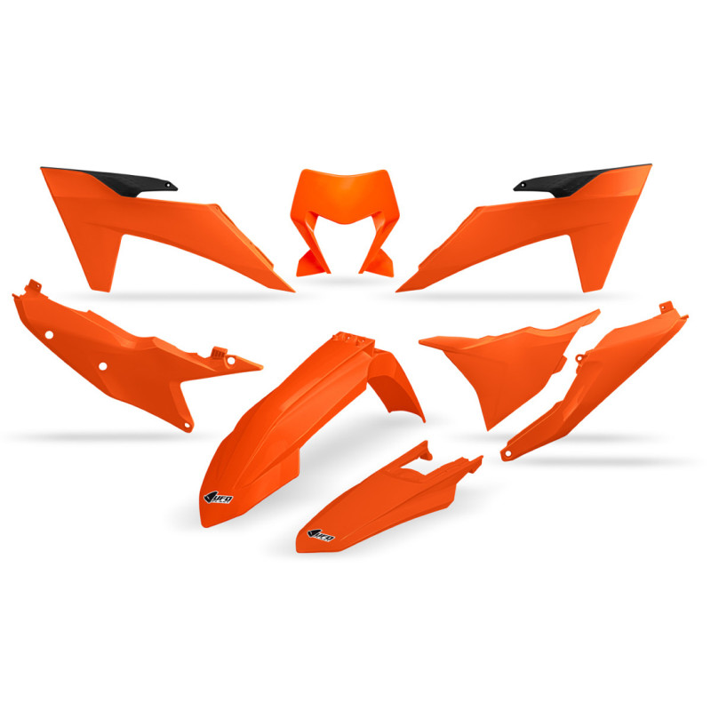 UFO KOMPLET PLASTIKÓW KTM EXC 150 / 250 / 300 TBI '24-'25, EXC-F 250 / 350 / 450 / 500 '24-'25 KOLOR OEM '25 ( POMARAŃCZOWY )