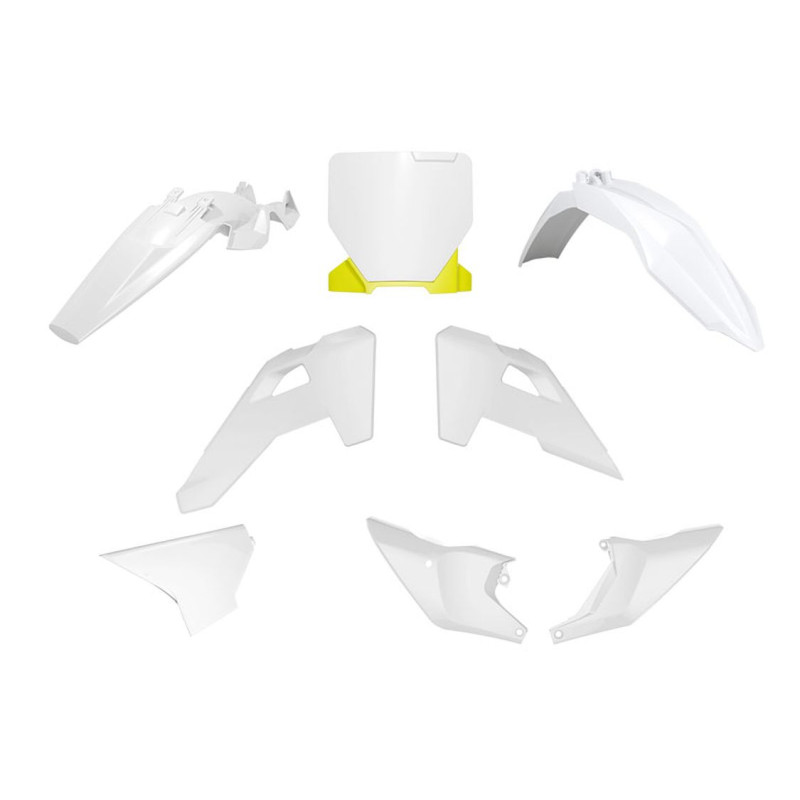 RACETECH (RTECH) KOMPLET PLASTIKÓW HUSQVARNA TC 85 '25 KOLOR OEM BIAŁY / ŻÓŁTY