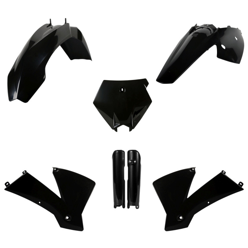 POLISPORT KOMPLET PLASTIKÓW (FULL KIT) KTM SX '03-'04 W ZESTAWIE OSŁONY AMORTYZATORÓW (8399000001) KOLOR CZARNY