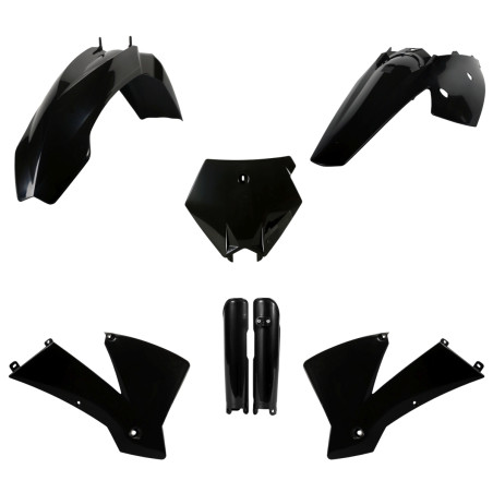POLISPORT KOMPLET PLASTIKÓW (FULL KIT) KTM SX '03-'04 W ZESTAWIE OSŁONY AMORTYZATORÓW (8399000001) KOLOR CZARNY