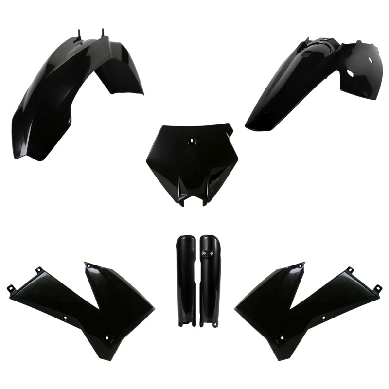 POLISPORT KOMPLET PLASTIKÓW (FULL KIT) KTM SX '05-'06; XC/XC-F 06-'07 W ZESTAWIE OSŁONY AMORTYZATORÓW (8399000001) KOLOR CZARNY