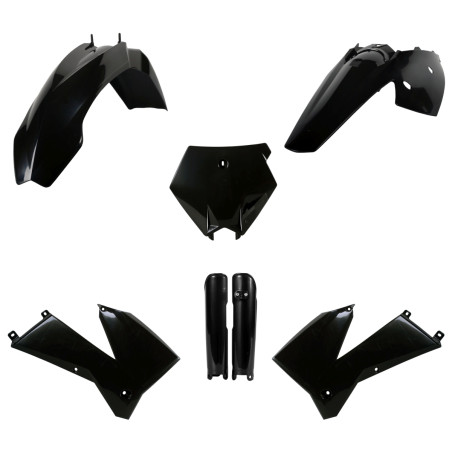 POLISPORT KOMPLET PLASTIKÓW (FULL KIT) KTM SX '05-'06; XC/XC-F 06-'07 W ZESTAWIE OSŁONY AMORTYZATORÓW (8399000001) KOLOR CZARNY