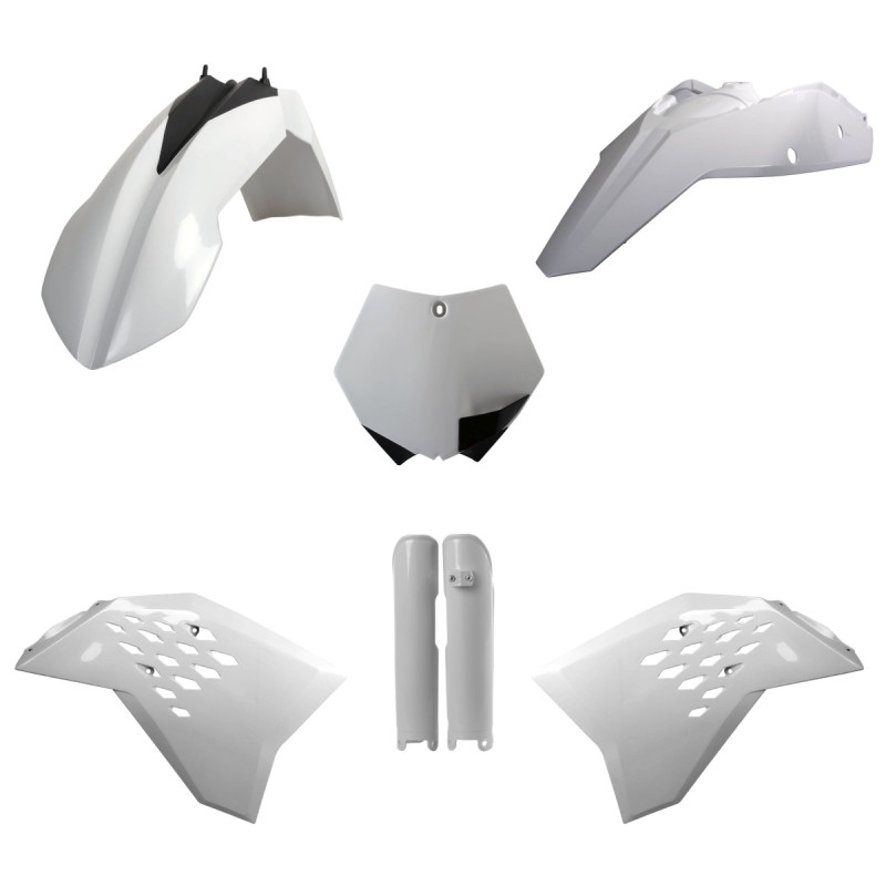 POLISPORT KOMPLET PLASTIKÓW (FULL KIT) KTM SX/SX-F '07 W ZESTAWIE OSŁONY AMORTYZATORÓW (8399000005) KOLOR BIAŁY