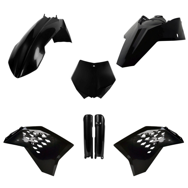 POLISPORT KOMPLET PLASTIKÓW (FULL KIT) KTM SX/SX-F '07 W ZESTAWIE OSŁONY AMORTYZATORÓW (8399000001) KOLOR CZARNY