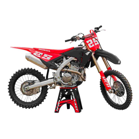 UFO KOMPLET PLASTIKÓW (FULL KIT) Z OSŁONAMI TELESKOPÓW (AMORTYZATORÓW) HONDA CRF 250 R / 450 R '25-'26 KOLOR CZERWONY / CZARNY