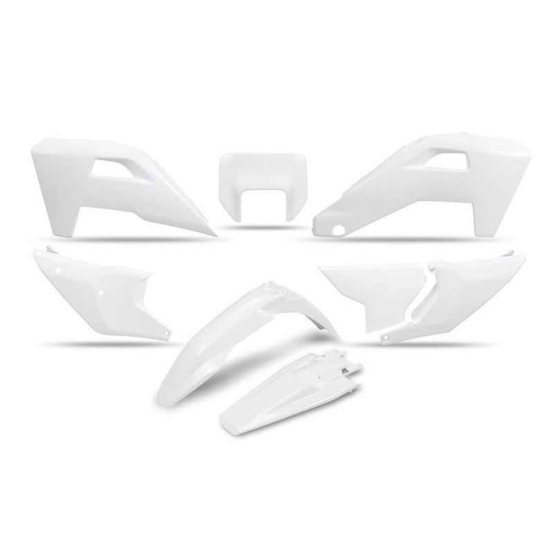 UFO KOMPLET PLASTIKÓW HUSQVARNA FE 250 / 350 / 450 / 501 '25-'26, TE 250 / 300 HERITAGE '25-'26 KOLOR BIAŁY