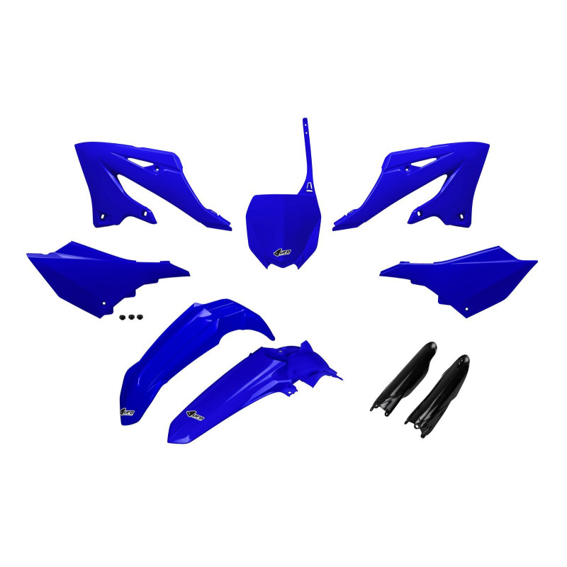 UFO KOMPLET PLASTIKÓW (FULL KIT) Z OSŁONAMI TELESKOPÓW (AMORTYZATORÓW) YAMAHA YZ 125 / 250 '22-'26 KOLOR NIEBIESKI