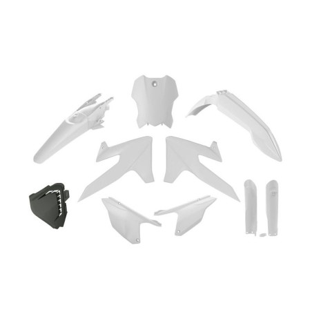 RACETECH (RTECH) KOMPLET PLASTIKÓW Z OSŁONAMI TELESKOPÓW TRIUMPH TF 250 X '24-'26, TF 450 RC '25-'26 KOLOR BIAŁY