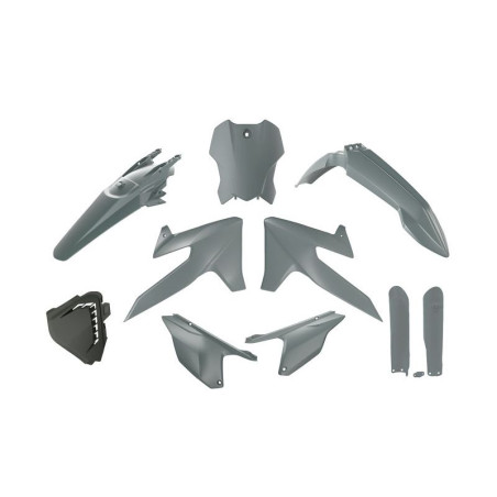 RACETECH (RTECH) KOMPLET PLASTIKÓW Z OSŁONAMI TELESKOPÓW TRIUMPH TF 250 X '24-'26, TF 450 RC '25-'26 KOLOR SZARY