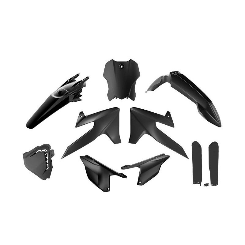 RACETECH (RTECH) KOMPLET PLASTIKÓW Z OSŁONAMI TELESKOPÓW TRIUMPH TF 250 X '24-'26, TF 450 RC '25-'26 KOLOR CZARNY