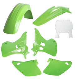 POLISPORT KOMPLET PLASTIKÓW (FULL KIT) KAWASAKI KX 125/250 '93 W ZESTAWIE TABLICA PRZEDNIA (8672800002) KOLOR ZIELONY OEM