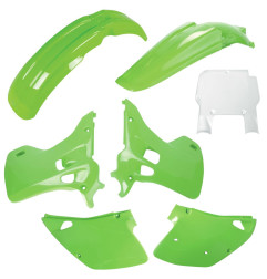 POLISPORT KOMPLET PLASTIKÓW (FULL KIT) KAWASAKI KX 125/250 '92 W ZESTAWIE TABLICA PRZEDNIA (8672800002) KOLOR ZIELONY OEM