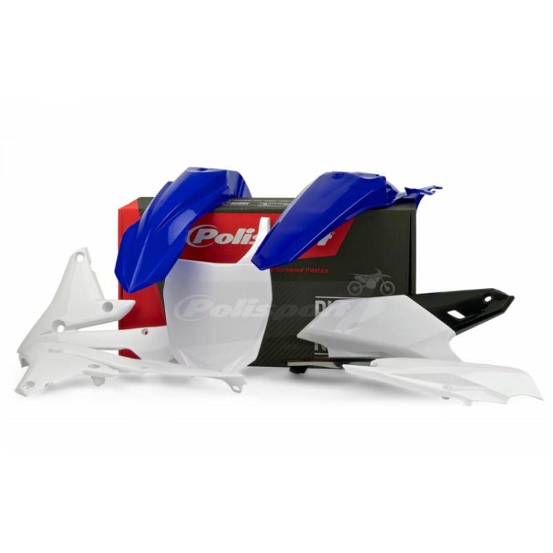 POLISPORT WYPRZEDAŻ KOMPLET PLASTIKÓW YAMAHA YZF 250 '14-'18; YZF 450 '14-'17 KOLOR OEM NIEBIESKI BIAŁY