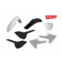 POLISPORT WYPRZEDAŻ KOMPLET PLASTIKÓW HUSQVARNA TC/FC '16-'18 W ZESTAWIE TABLICA PRZEDNIA (8665800002) KOLOR CZARNO BIAŁY