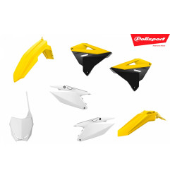 POLISPORT KOMPLET PLASTIKÓW SUZUKI RM 125/250 '01-'08 RESTYLING NA RMZ 450 '22' KOLOR ŻÓŁTY/CZARNY/BIAŁY