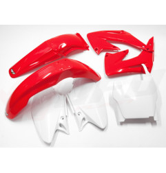 UFO KOMPLET PLASTIKÓW HONDA CR 125/250 '04-'07 KOLOR OEM (CZERWONY/BIAŁY) (HO103E999)