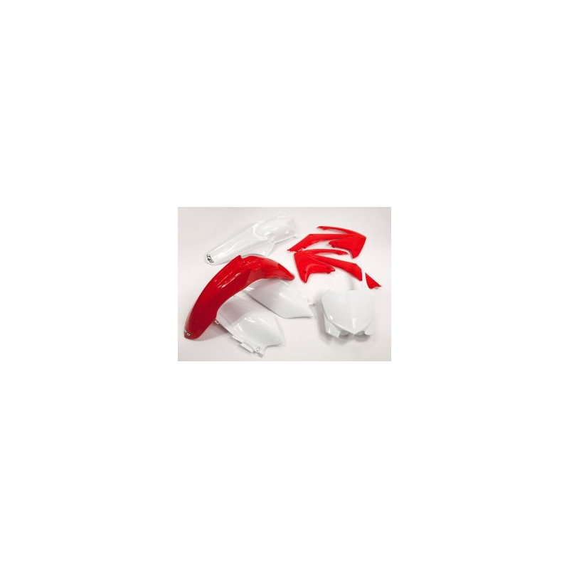 UFO KOMPLET PLASTIKÓW HONDA CRF 250R '11-'13, CRF 450R '11-'12 KOLOR OEM (CZERWONY/BIAŁY) (HO114E999)