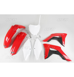 UFO KOMPLET PLASTIKÓW HONDA CRF 250R '18-'21, CRF 450R '17-'20 KOLOR OEM (BIAŁY/CZERWONY) (HO119E999)
