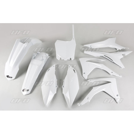 UFO KOMPLET PLASTIKÓW HONDA CRF 250R 14-17, CRF 450R 13-16 Z OSŁONAMI FILTRA POWIETRZA KOLOR BIAŁY (HO121E041)