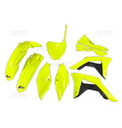 UFO KOMPLET PLASTIKÓW HONDA CRF 250R '18-'21, CRF 450R '17-'20 Z OSŁONAMI FILTRA POWIETRZA KOLOR ŻÓŁTY FLUO (HO123DFLU)