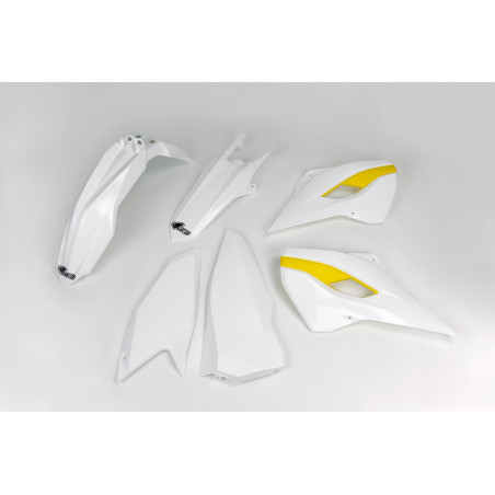 UFO KOMPLET PLASTIKÓW HUSQVARNA TE/FE 125/250/300/350/450 '15-'16 KOLOR OEM '15 (BIAŁY/ŻÓŁTY) (HU615E999)