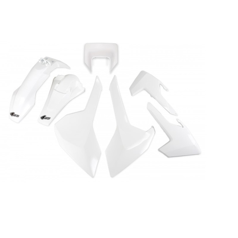 UFO KOMPLET PLASTIKÓW HUSQVARNA TX/TE/FE '17-'19 Z OSŁONĄ LAMPY KOLOR OEM (BIAŁY) (HU621E999W)