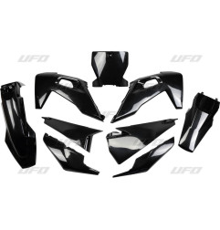 UFO KOMPLET PLASTIKÓW HUSQVARNA TC 125/250 '19-'22, FC 250/350/450 '19-'22 KOLOR CZARNY (HU622E001)