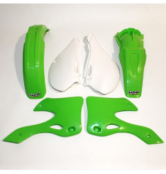 UFO KOMPLET PLASTIKÓW KAWASAKI KX 125 / 250 '99-'02 KOLOR OEM (ZIELONY/BIAŁY) (KA200E999)