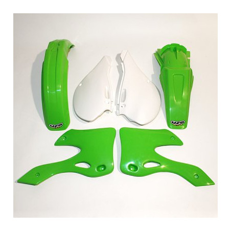 UFO KOMPLET PLASTIKÓW KAWASAKI KX 125 / 250 '99-'02 KOLOR OEM (ZIELONY/BIAŁY) (KA200E999)