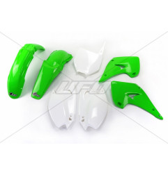 UFO KOMPLET PLASTIKÓW KAWASAKI KX 125 / 250 '03-'10 KOLOR OEM (ZIELONY/BIAŁY) (KA201E999) - ZASTĘPUJE KAKIT202999