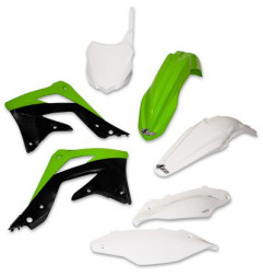 UFO KOMPLET PLASTIKÓW KAWASAKI KXF 450 '13-'15 KOLOR OEM (ZIELONY/BIAŁY/CZARNY) (KA220E999)